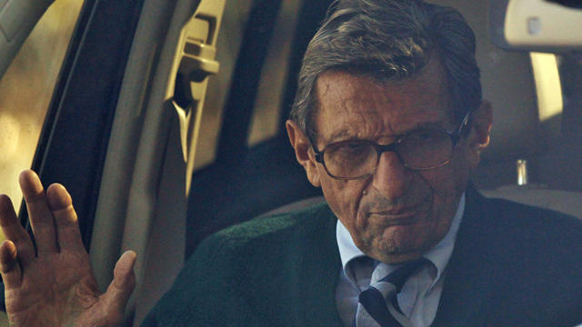 Joe Paterno arrives home 