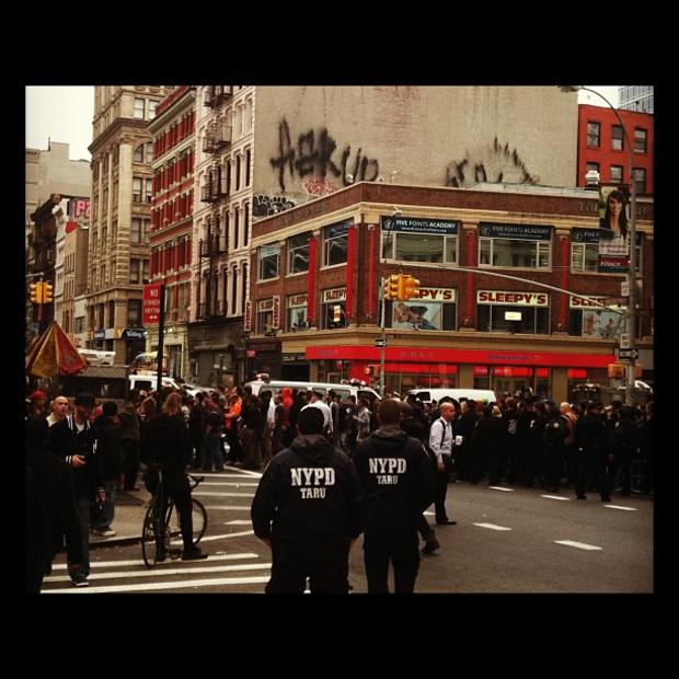 OWS protesters in downtown Manhattan 