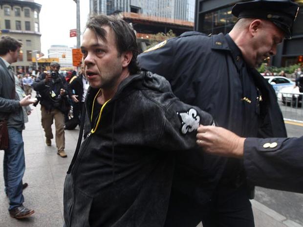 An Occupy Wall Street protester is arrested  