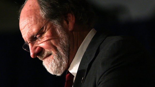 Then-New Jersey Gov. Jon Corzine delivers his concession speech at an election night rally Nov. 3, 2009, in East Brunswick, N.J. 