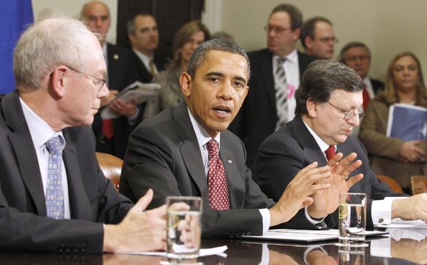 Barack Obama, Herman Van Rompuy, Jose Manuel Barroso 
