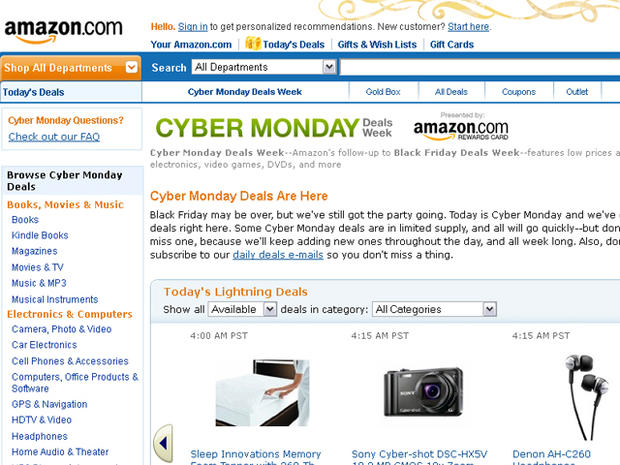 Amazon.com Cyber Monday 2011 