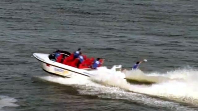 frisbee speed boat trick shot 