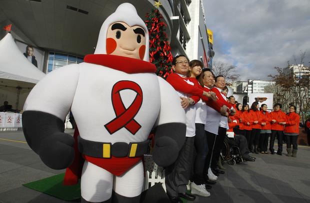 AIDS awareness camaigners in Seoul, South Korea 