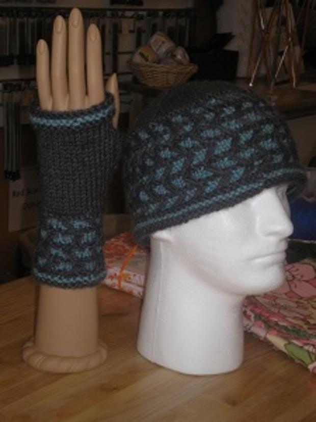 2/17/12 – Family &amp; Pets – Best Knitting &amp; Sewing Classes  - Hat/glove designed by Lorna Miser 