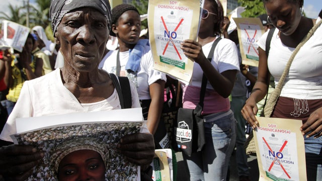 Haitians and the children of Haitians born in the Dominican Republic protest 