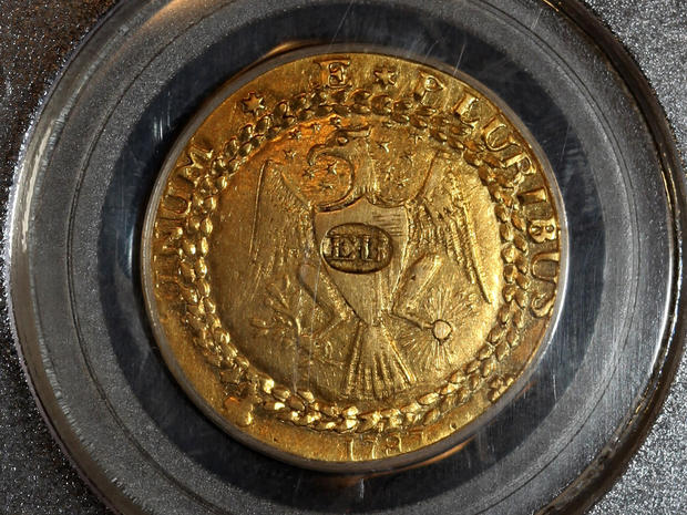 A rare 1787 gold Brasher doubloon, which sold for $7.4 million, one of the highest prices ever paid for a gold coin, is seen in New Orleans Dec. 9, 2011, in a photo provided by Blanchard and Company, Inc. Blanchard and Co., the New Orleans-based coin and precious metals company that brokered the deal, said the doubloon was purchased by a Wall Street investment firm. 