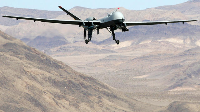 An MQ-9 Reaper drone takes off Aug. 8, 2007, at Creech Air Force Base in Indian Springs, Nev. 