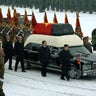 This handout picture taken by North Korea's official Korean Central News Agency (KCNA) on December 28, 2011 shows Kim Jong-Un, center right, and Jang Song-Thaek, center, besides the convoy carrying the body of his father and late leader Kim Jong-Il at Kum 