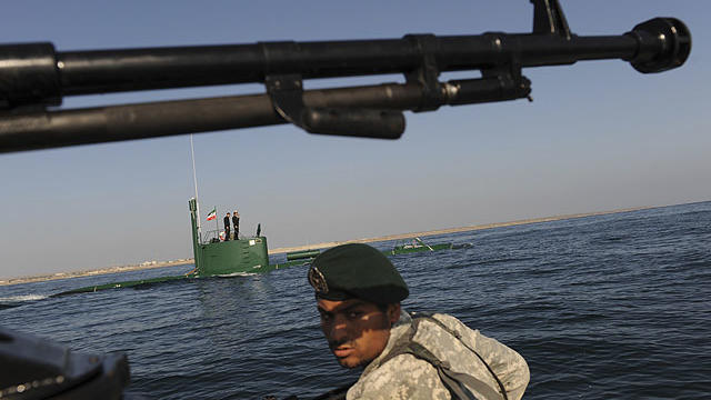 Members of the Iran Navy participate in a drill Wednesday, Dec. 28, 2011 in the Sea of Oman.  