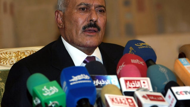 Yemeni President Ali Abdullah Saleh speaks Dec. 24, 2011, in the capital Sanaa. 