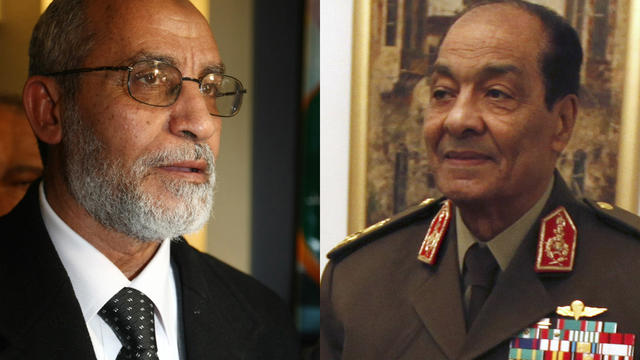 Mohammed Badei and Field Marshal Hussein Tantawi 