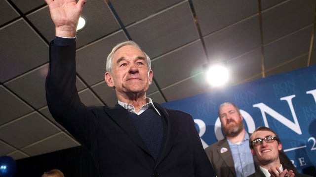 U.S. Rep. Ron Paul, R-Texas, waves to supporters after speaking at his primary night campaign rally Jan. 10, 2012, in Manchester, N.H. Paul finished second behind former Massachusetts Gov. Mitt Romney in the first-in-the-nation primary. 