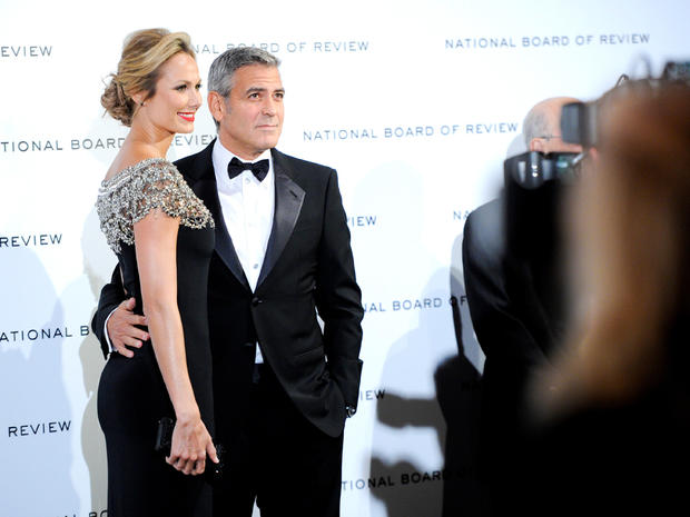 est Actor winner George Clooney and girlfriend Stacy Keibler attend the National Board of Review awards gala 
