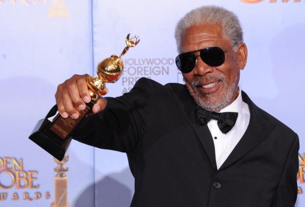 Actor Morgan Freeman poses with the Ceci 