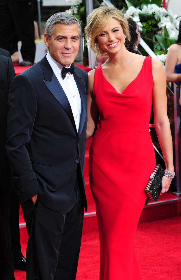 Actors George Clooney and Stacy Keibler 