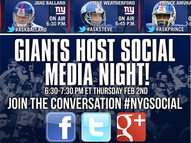 New York Giants, social media