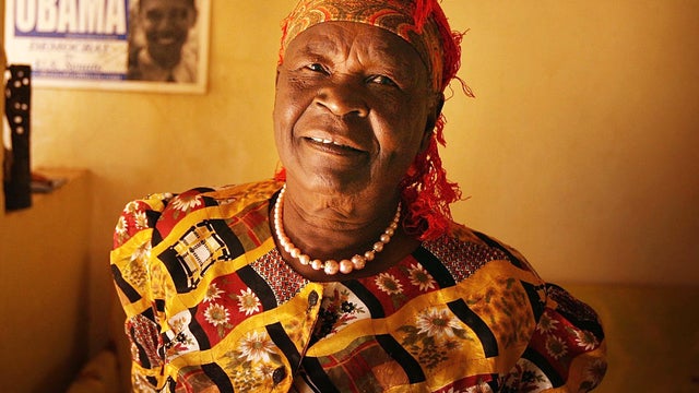President Obama's step-grandmother Sarah Obama stands in her house Jan. 12, 2008, in Kogelo, Kenya. 