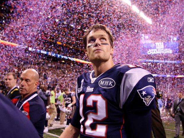 Tom Brady leaves field after Super Bowl XLVI 