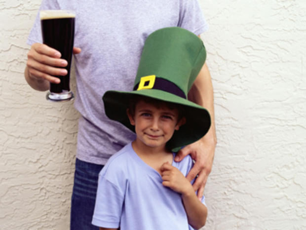 St. Patrick's Day Boy with Leprechaun Hat 