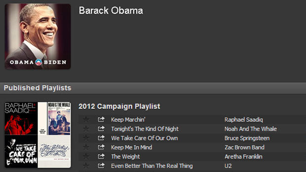 obama, spotify, playlist, 2012 