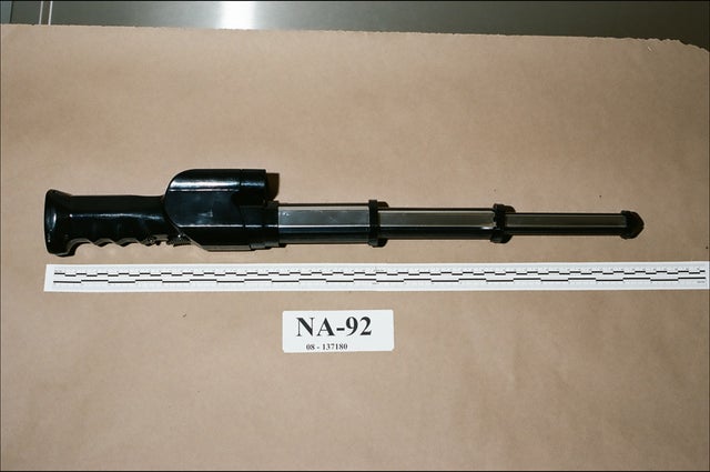 A few seconds upon entering, Gilles felt someone grab him from behind and start prodding him with this stun baton. 