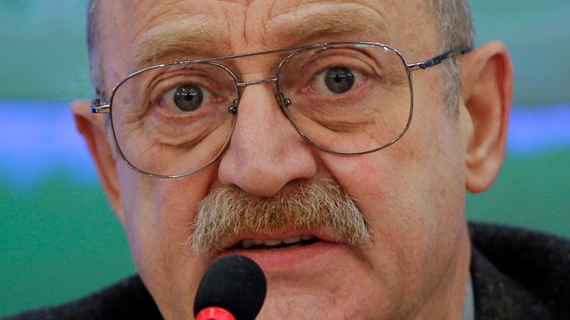 Boris Polozhy of the Serbsky psychiatric center speaks during a roundtable where the problem of teenage suicides was discussed in Moscow Feb. 10, 2012. Russia has the world's third-highest rate of suicide among teenagers aged 15 to 19, with about 1,500 ta 