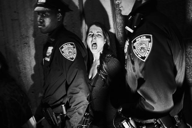 the arrest of protesters in Harlem, New York City 