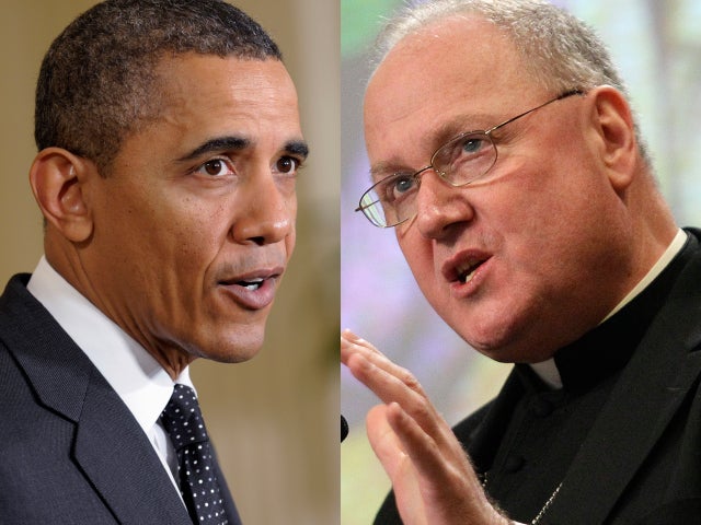 Cardinal-designate Timothy Dolan and Barack Obama 