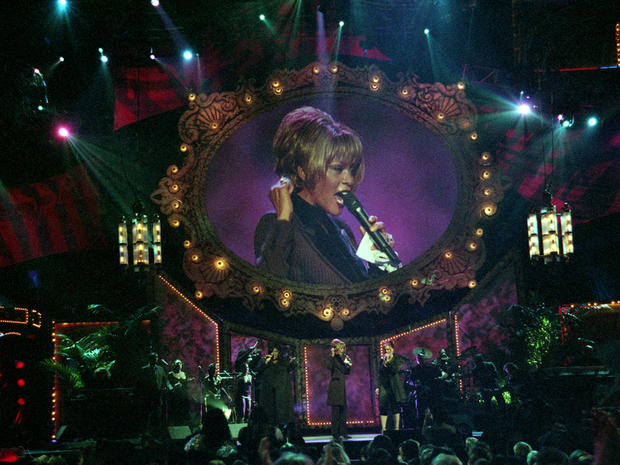 Whitney Houston performs during the Billboard Awards at the MGM Grand in Las Vegas on Dec. 7, 1998.  