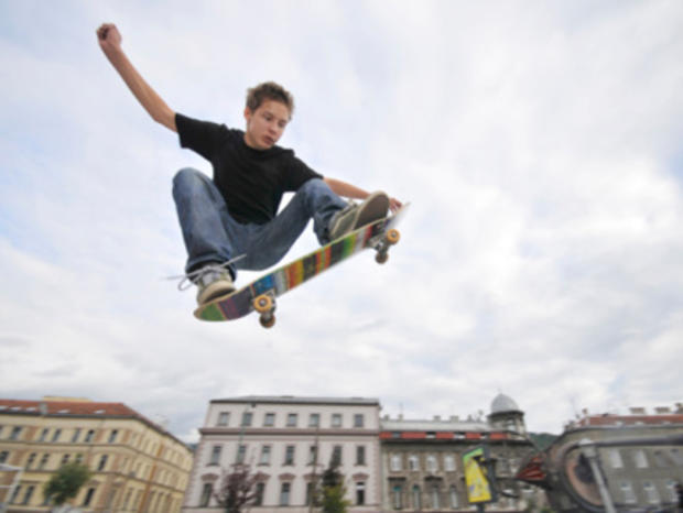 skateboarder in park 
