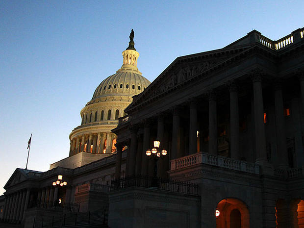The U.S. Capitol is seen, Wednesday, Feb. 15, 2012, in Washington. Calling quits to a bruising election-year fight, negotiators on Capitol Hill worked into Wednesday night, ironing out final details of an agreement to extend a cut in the payroll taxes paid by most Americans. 
