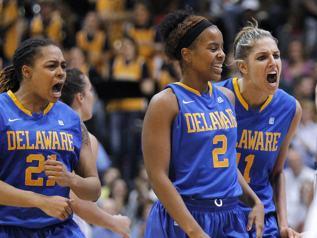 Elena Delle Donne reacts after making the game-winning shot  