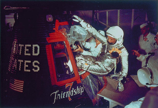 US astronaut John Glenn enters into the 