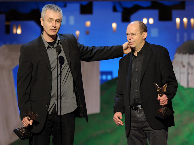 Steve James and Alex Kotlowitz accept the best documentary award for "The Interrupters" at the Independent Spirit Awards  