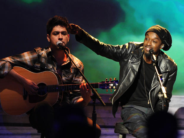K'naan, right, performs onstage at the Independent Spirit Awards  