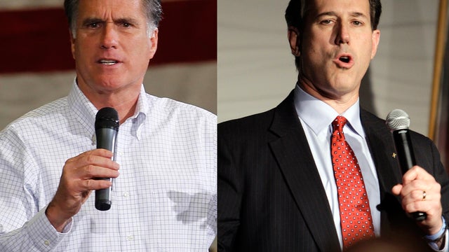 Mitt Romney and Rick Santorum  