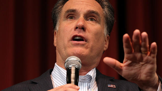 Republican presidential candidate Mitt Romney speaks during a campaign rally in Michigan 