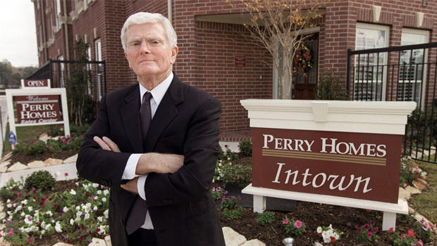 This is a Dec. 10, 2002 file photo of Houston homebuilder Bob Perry, posing at the sales center at one of his Houston developments. Perry is the nation's most generous individual political donor. He has been a leading advocate of laws to limit court awards against businesses and he is a financial benefactor to politicians and judges. He has donated more than $340,000 to the nine justices that will hear a case brought against his company by Bob and Jane Cull of Mansfield, Texas. 