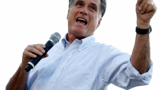 Former Massachusetts Gov. Mitt Romney holds a town-hall campaign meeting on the campus of Bradley University March 19, 2012, in Peoria, Ill. 