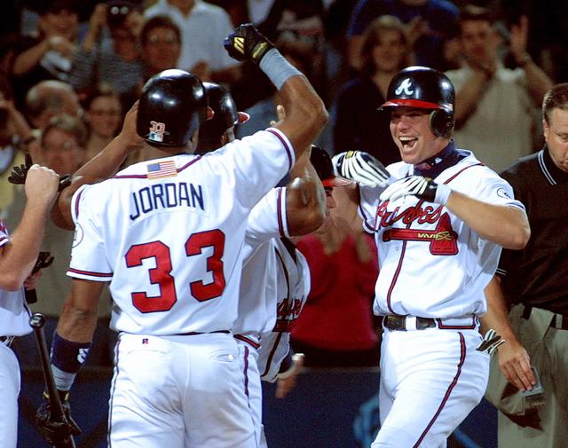 1995 World Series why did Chipper's Gray Jersey say C. Jones