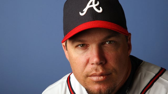 Chipper Jones poses during photo day  