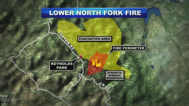 Lower North Fork Fire Map 