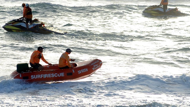 Search for Australian lifeguard championships competitor Matthew Barclay is seen at Kurrawa Beach March 29, 2012, on the Gold Coast, Australia. 