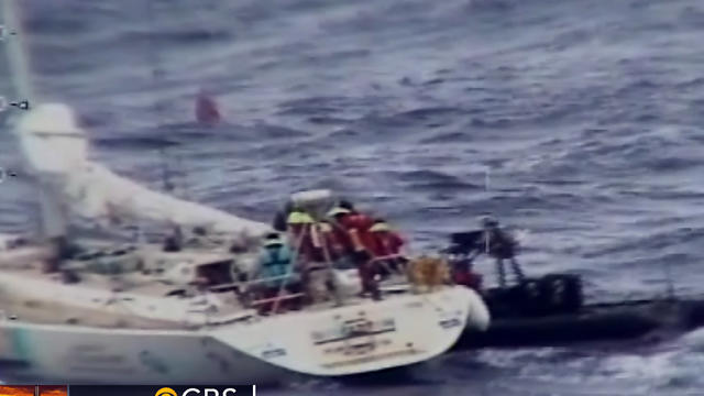 Rescue of the passengers onto the little coast guard cutter  