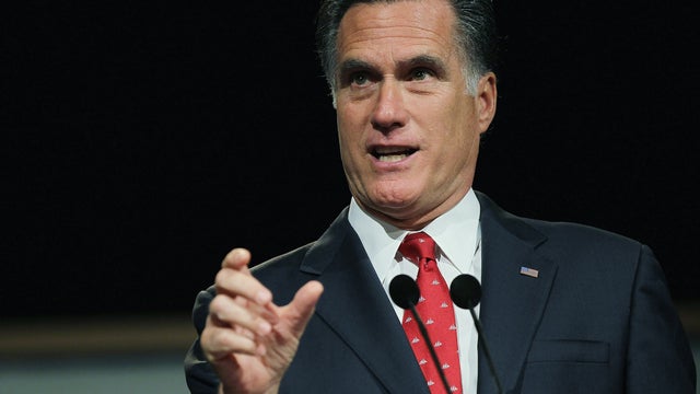 Mitt Romney speaks during a campaign stop  