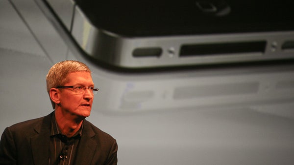 Apple CEO Tim Cook, seen here at last year's Verizon iPhone debut.  