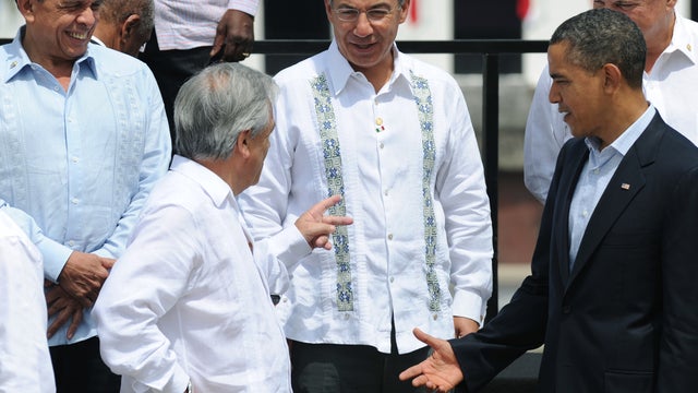 Felipe Calderon, Sebastian Pinera, Barack Obama, Ricardo Martinelli, Porfirio Lobo, summit of the americas 