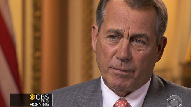 The Speaker of the House, Rep. John Boehner, R-Ohio, is seen in an interview with Charlie Rose, April 17, 2012.   