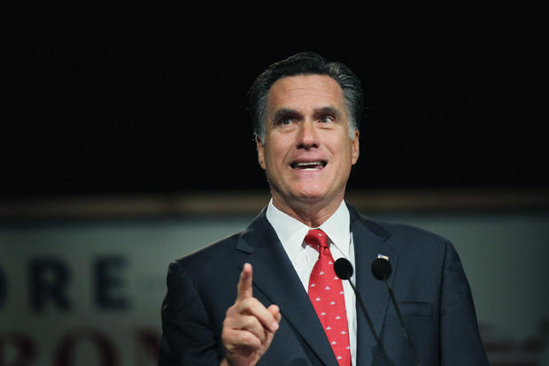 Mitt Romney speaks during a campaign stop 